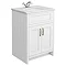 Chatsworth White 610mm Vanity with White Marble Basin Top