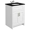 Chatsworth White 610mm Vanity with Black Marble Basin Top Large Image