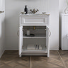 Chatsworth White 610mm Vanity with White Marble Basin Top + Matt Black Handles