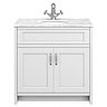 Chatsworth White 810mm Vanity with White Marble Basin Top with Chrome Handles