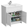 Chatsworth White 810mm Vanity with White Marble Basin Top with Chrome Handles