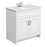 Chatsworth White 810mm Vanity with White Marble Basin Top