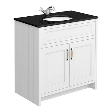 Chatsworth White 810mm Vanity with Marble Basin Top  Standard Large Image