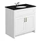 Chatsworth White 810mm Vanity with Black Marble Basin Top Large Image