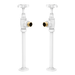 Chatsworth White Angled Art Deco Radiator Valves