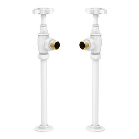 Chatsworth White Angled Art Deco Radiator Valves
