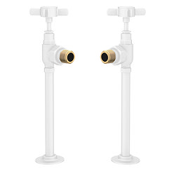 Chatsworth White Angled Traditional Radiator Valves