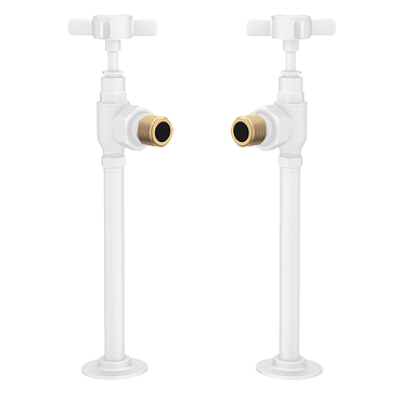 Chatsworth White Angled Traditional Radiator Valves