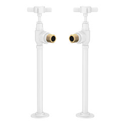 Chatsworth Traditional Angled Radiator Valves and Pipe Set - White