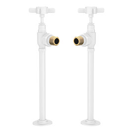 Chatsworth Traditional Angled Radiator Valves and Pipe Set - White