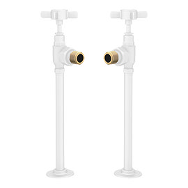 Chatsworth Traditional Angled Radiator Valves and Pipe Set - White