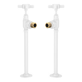 Chatsworth Traditional Angled Radiator Valves and Pipe Set - White