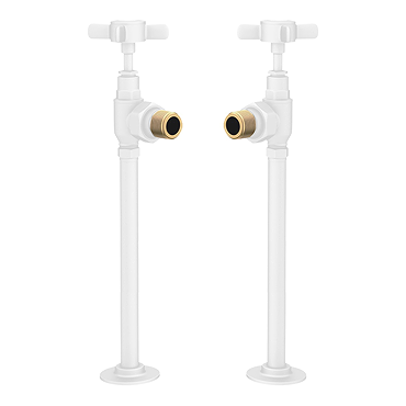 Chatsworth White Angled Traditional Radiator Valves