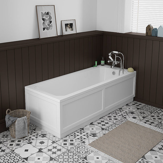 Chatsworth White Bathroom Suite Inc. 1700 x 700 Bath with Panels  Profile Large Image