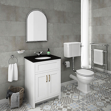 Chatsworth White Black Marble 4-Piece Low Level Bathroom Suite  Profile Large Image