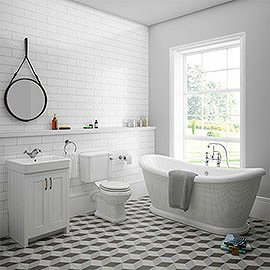 Chatsworth White Close Coupled Roll Top Bathroom Suite Medium Image
