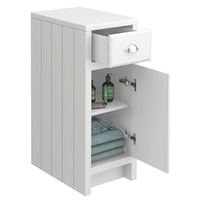 Chatsworth White Cupboard Unit 300mm Wide x 435mm Deep with Chrome Handles