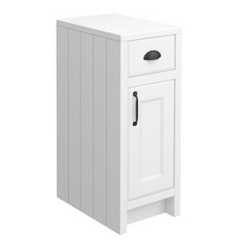 Chatsworth White Cupboard Unit 300mm Wide x 435mm Deep with Matt Black Handles Large Image