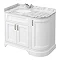 Chatsworth White RH 1005mm Curved Corner Vanity Unit with White Marble Basin Top Large Image