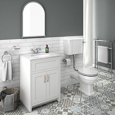 Chatsworth White Marble 4-Piece Low Level Bathroom Suite  Profile Large Image