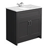 Chatsworth White Marble 810mm Traditional Graphite Vanity Unit + Toilet Package  Profile Large Image