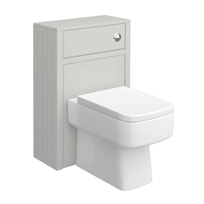 Chatsworth White Marble 810mm Traditional Grey Vanity Unit + Toilet Package In Bathroom Large Image