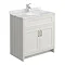 Chatsworth White Marble 810mm Traditional Grey Vanity Unit + Toilet Package  additional Large Image