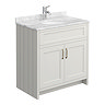 Chatsworth White Marble 810mm Traditional Grey Vanity Unit + Toilet Package  Newest Large Image