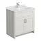 Chatsworth White Marble 810mm Traditional Grey Vanity Unit + Toilet Package Newest Large Image