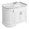 Chatsworth White LH 1005mm Curved Corner Vanity Unit with White Marble Basin Top Large Image