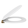 Chatsworth White Soft Close Toilet Seat with Antique Brass Hinge Set