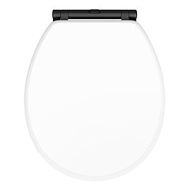 Chatsworth White Soft Close Toilet Seat with Matt Black Hinge Set