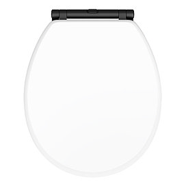 Chatsworth White Soft Close Toilet Seat with Matt Black Hinge Set