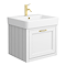 Chatsworth White Wall Hung 1-Drawer Vanity - 560mm with Brushed Brass Handles