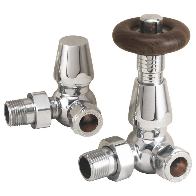 Chelsea Chrome Thermostatic Corner Radiator Valves - Energy Saving