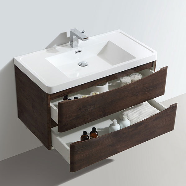 Chestnut 900mm Wide Wall Mounted Vanity Unit Profile Large Image