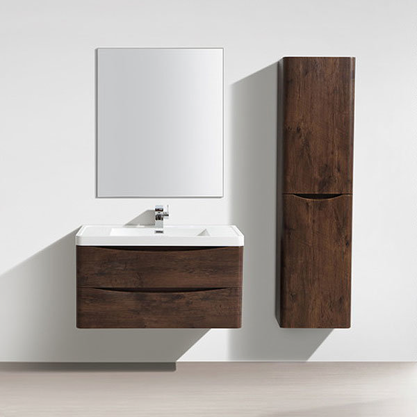Chestnut 900mm Wide Wall Mounted Vanity Unit Feature Large Image