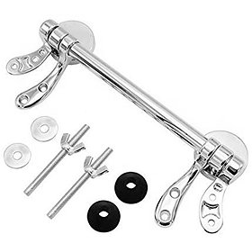 Chrome Bar Hinge Set for Wooden Toilet Seats Large Image