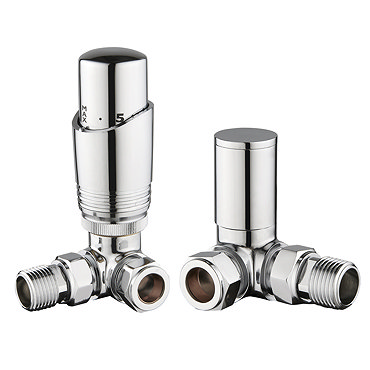 Chrome Corner Thermostatic Radiator Valves - Energy Saving