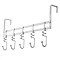 Chrome Effect Over the Door Hanger with 5 Hooks & Swirl Detail - 0509519 Large Image