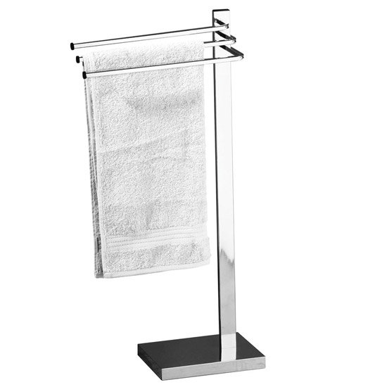 Chrome Floorstanding 3 Arm Tubular Towel Stand - 1601230 Large Image