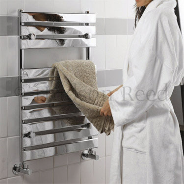 Hudson Reed Piazza 10 Bar Heated Towel Rail - Chrome - HT382 Profile Large Image