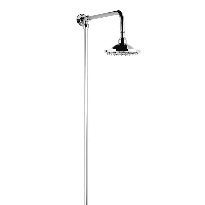 Hudson Reed Chrome Traditional Rigid Riser with 6" Shower Rose - A3600 Large Image