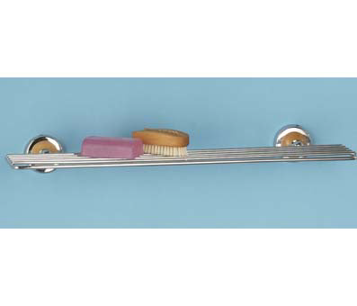 Chrome & Wood Bathroom Shelf - 1600743 Large Image