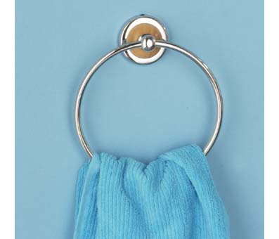 Chrome & Wood Towel Ring - 1600741 Large Image