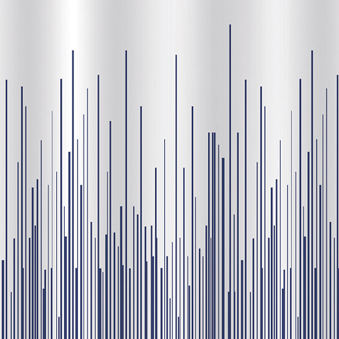 City W1800 x H1800mm White & Navy Shower Curtain