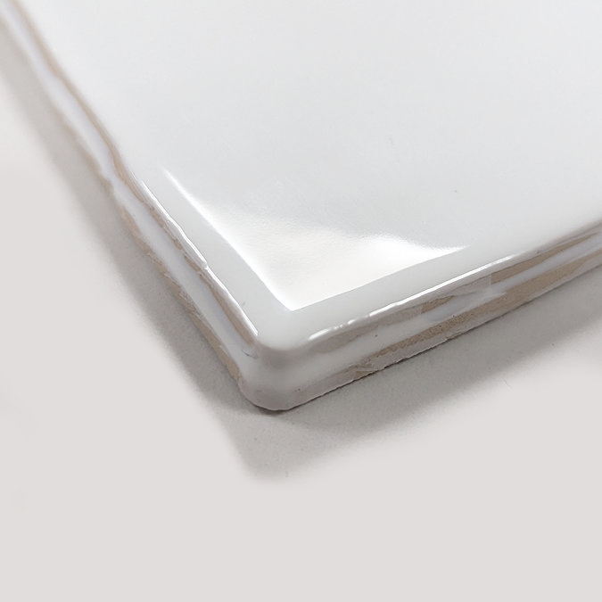 Clara Rustic White Gloss Ceramic Wall Tiles 75 x 150mm