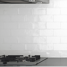 Clara Rustic White Gloss Ceramic Wall Tiles 75 x 150mm