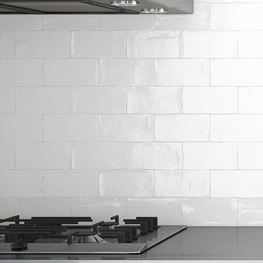 Clara Rustic White Gloss Ceramic Wall Tiles 75 x 150mm