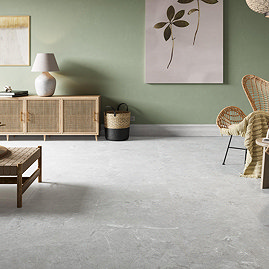 Claro Light Grey Stone Effect Wall and Floor Tiles - 600 x 600mm